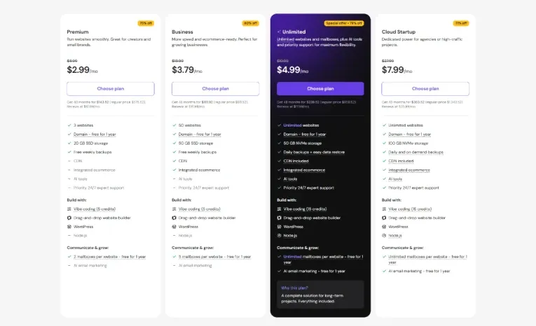 Hostinger Pricing Plan
